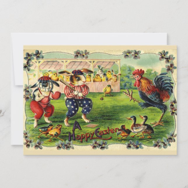 Easter Bunny Baseball Invitation (Front)