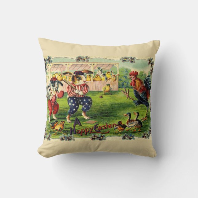 Easter Bunny Baseball Pillow (Front)