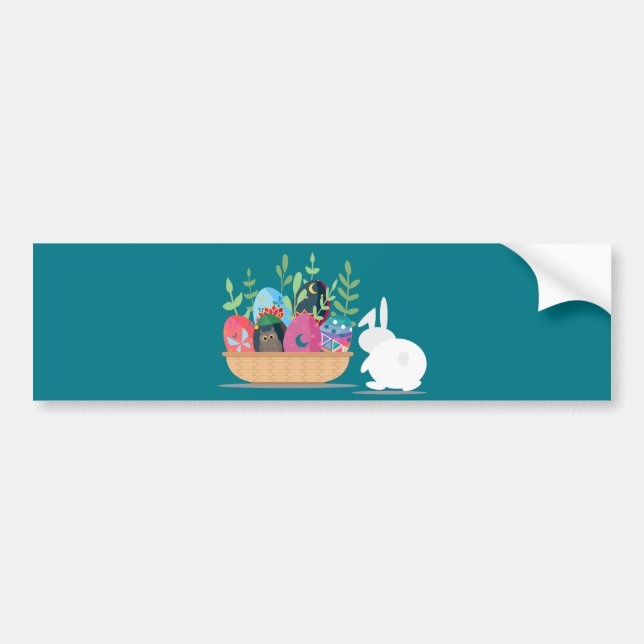 easter bunny basket bumper sticker (Front)