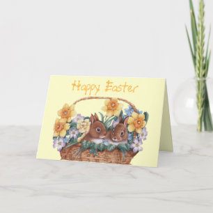 Easter Bunny Basket Card (Fully Customizable)