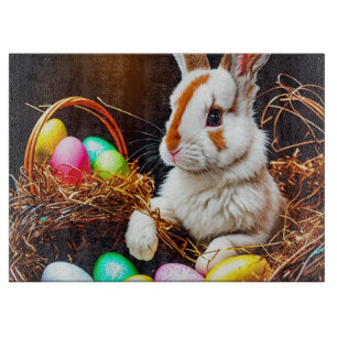 Easter Bunny Basket & Eggs  Cutting Board