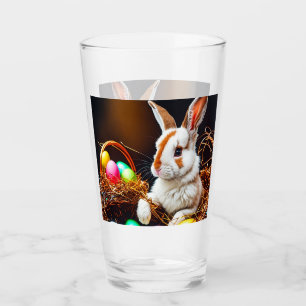 Easter Bunny Basket & Eggs  Glass