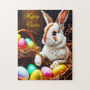 Easter Bunny Basket & Eggs   Jigsaw Puzzle