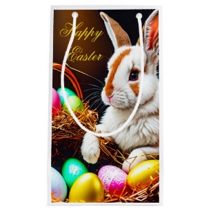 Easter Bunny Basket & Eggs Small Gift Bag