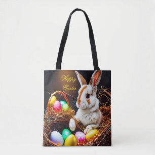 Easter Bunny Basket & Eggs Tote Bag