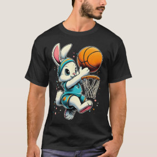 Easter Bunny Basketball Funny Bunny Playing Basket T-Shirt