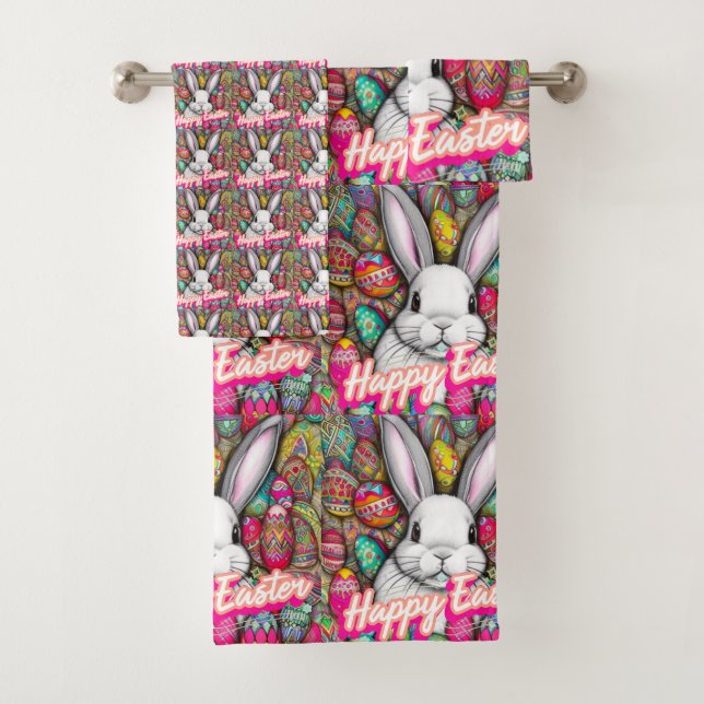 Easter Bunny Bath Towel Set (Insitu)