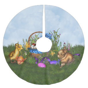 Easter Bunny Brushed Polyester Tree Skirt