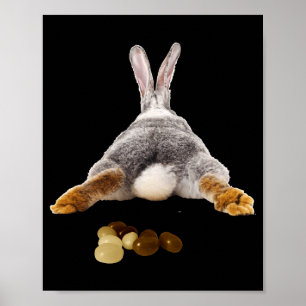 Easter Bunny Butt Tail Funny Poop Jelly Beans T Sh Poster