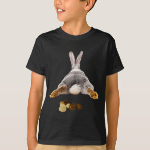 Easter bunny butt tail funny poop jelly beans T-Shirt