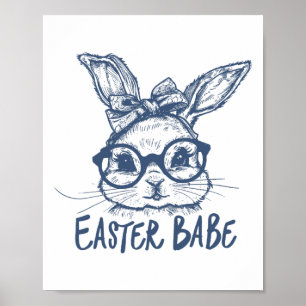 Easter Bunny Bybe Happy Easter Day Poster