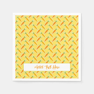 Easter Bunny Carrots TEXT Egg Hunt Spring Garden Napkin