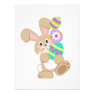 Easter Bunny Carrying Eggs Design Photo Print