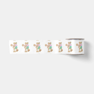 Easter Bunny Carrying Eggs Design Satin Ribbon