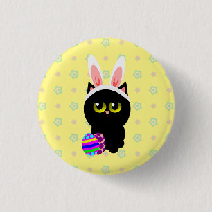Easter Bunny Cat 1 Inch Round Button
