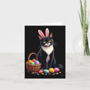 Easter Bunny Cat Egg Bysket  Card