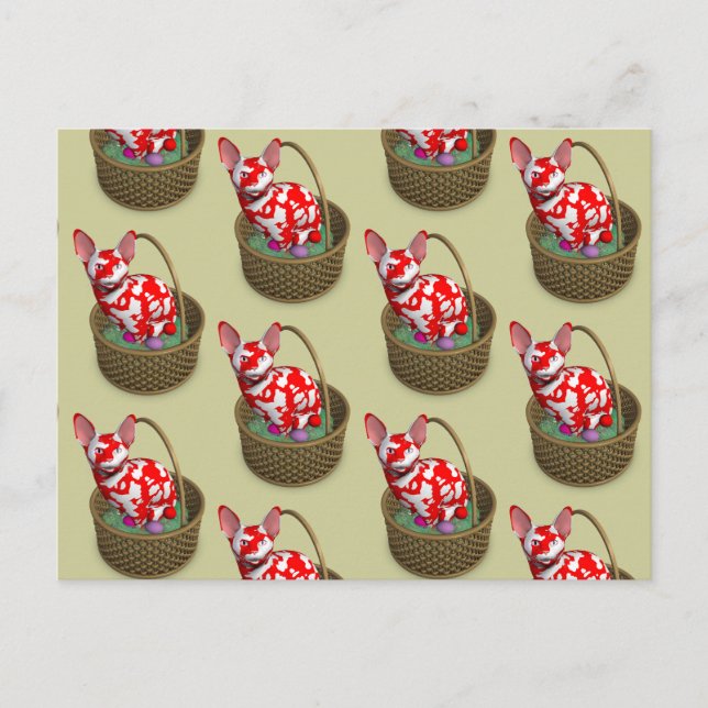 Easter Bunny Cat Holiday Postcard (Front)