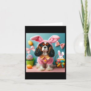 Easter Bunny Cavalier King Charles Spaniel Card