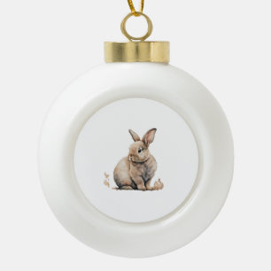 Easter Bunny        Ceramic Ball Christmas Ornament