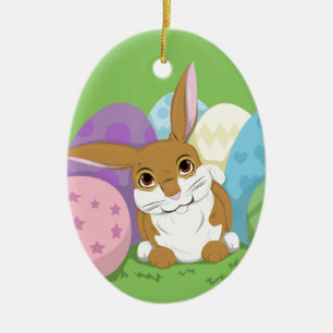 Easter Bunny Ceramic Ornament