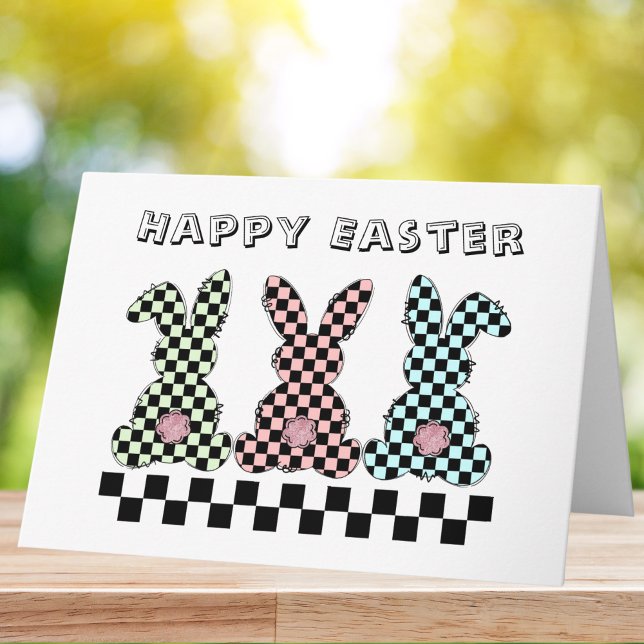 Easter Bunny Checkerboard Pastel Egg-stra Special Card (Creator Uploaded)