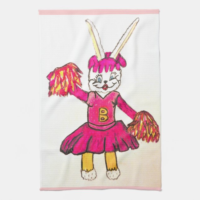 EASTER BUNNY CHEERLEADER towel (Vertical)