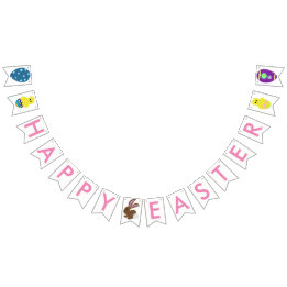 Easter Bunny Chick Eggs Bunting Banner