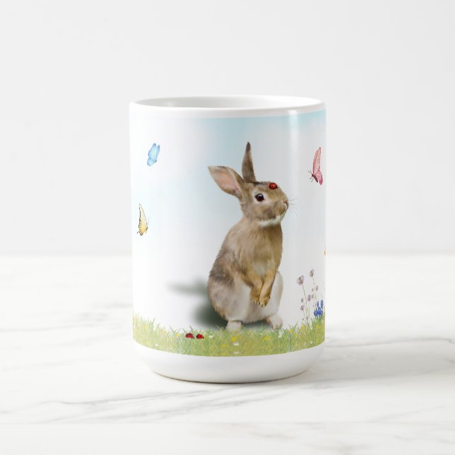 Easter Bunny Chick Lady Bugs Butterflies Crocus   Coffee Mug (Center)
