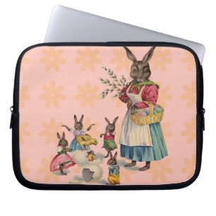 Easter Bunny Chicken Bunny Eggs Laptop Sleeve