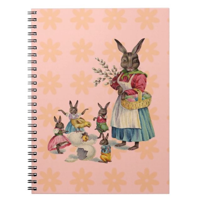 Easter Bunny Chicken Bunny Eggs Notebook (Front)