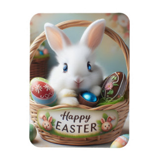 Easter bunny chocolate egg magnet