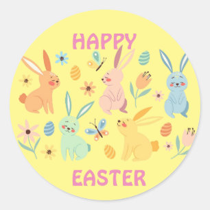 Easter Bunny Classic Round Sticker