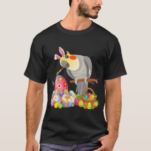 Easter Bunny Cockatiel Drawing Chocolate Eggs Love T-Shirt