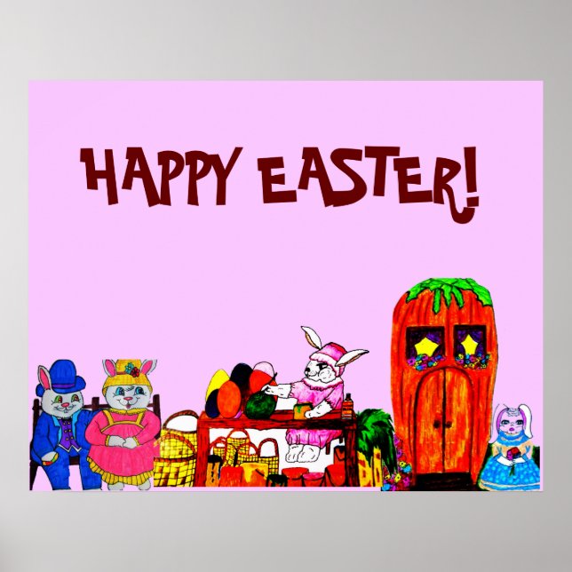 EASTER BUNNY COLLAGE POSTER (Front)