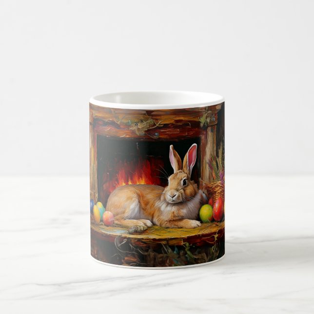 Easter Bunny Colorful Easter eggs  Coffee Mug (Center)