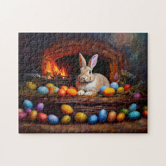 Easter Bunny Colorful Easter eggs  Jigsaw Puzzle (Horizontal)