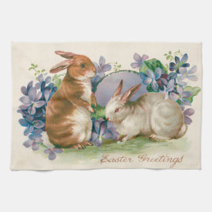 Easter Bunny Coloured Egg Forget-Me-Not Kitchen Towel