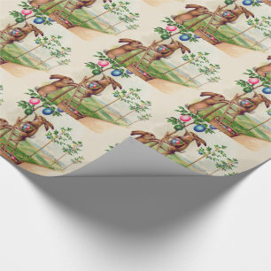 Easter Bunny Coloured Egg Tree Wrapping Paper