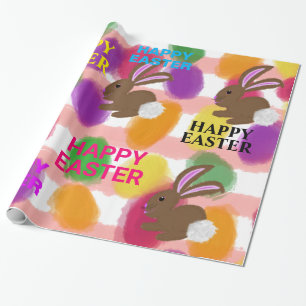 Easter Bunny Coloured Eggs Wrapping Paper