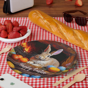 Easter Bunny Colourful Easter eggs Happy Easter Paper Plate