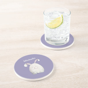 Easter Bunny Colourful Watercolor Illustration Coaster