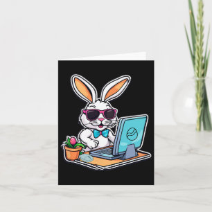 Easter Bunny Computer Video Game Lovers 1  Card