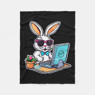 Easter Bunny Computer Video Game Lovers 1 Fleece Blanket