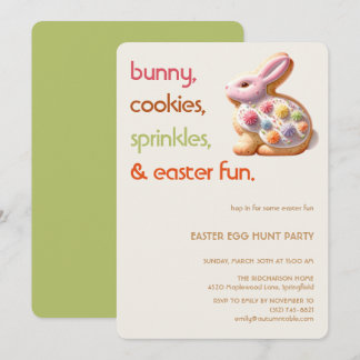 Easter Bunny Cookie Invitation | Kids Easter Party