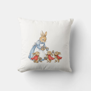 Easter Bunny Cottagecore Vintage Rabbit Women Girl Throw Pillow