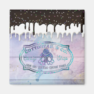 Easter Bunny Cottontail Candy Shop Sign Chocolate  Magnet