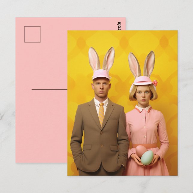 Easter Bunny Couple Postcard (Front/Back)