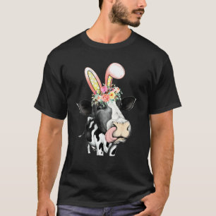 Easter Bunny Cow Happy Easter Day Cow Farm Farmer T-Shirt
