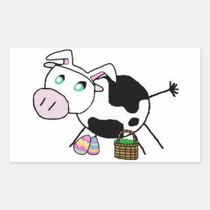 Easter Bunny Cow Sticker