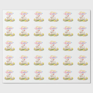 Easter Bunny Craft Stickers Wrapping Paper